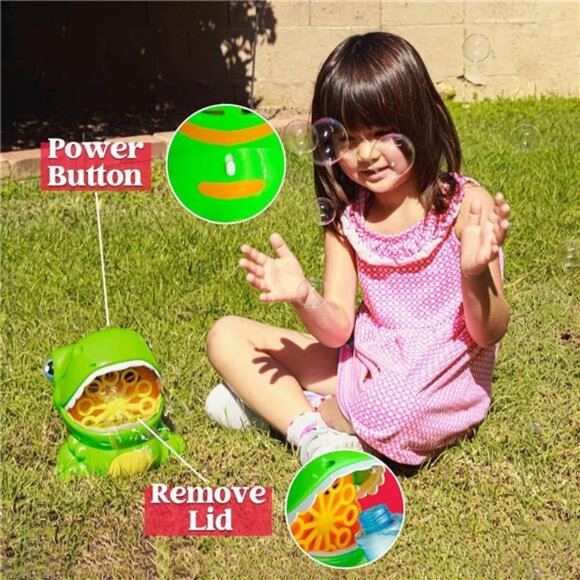 Dinosaur Bubble Machine, Bubble Machine Gun Blower with Solutions - Picture 6 of 8